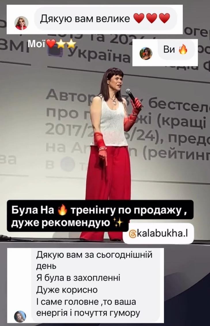 Людмила Калабуха спікерка форумів Київ WOMANPRIME корпоративні тренінги продажі переговори комунікація команди складні клієнти вигорання в бізнесі бізнес-тренерка №1