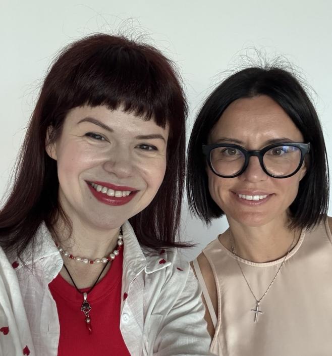 Людмила Калабуха з Марією Баран, комерційною директоркою SPARROW MINERALS, після корпоративного тренінгу з продажів добрив для аграрного бізнесу у Львові.